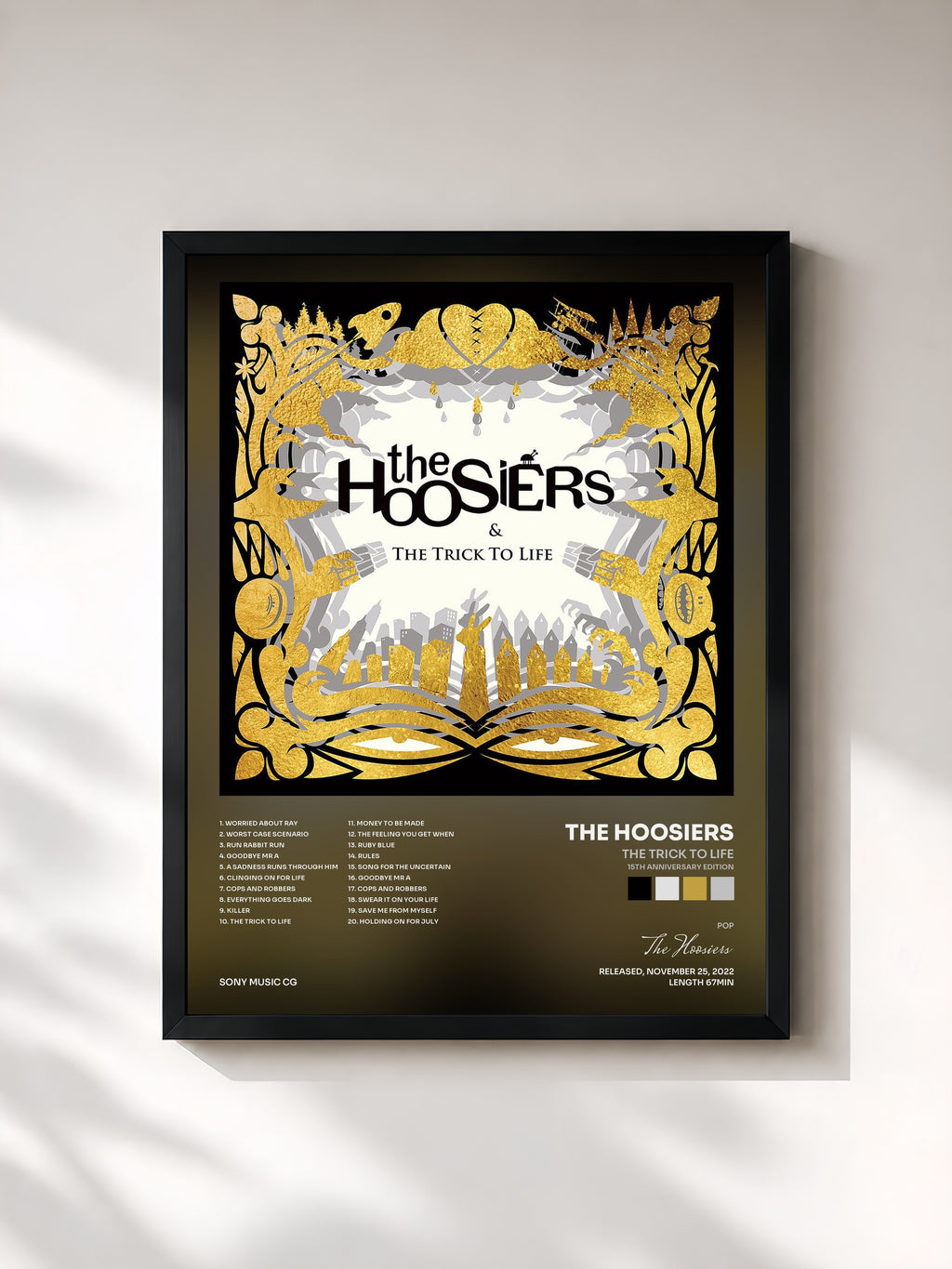 #noir Tableau de l'album The Trick to Life (15th Anniversary Edition) de The Hoosiers, cadre noir, imprimé et encadré en France