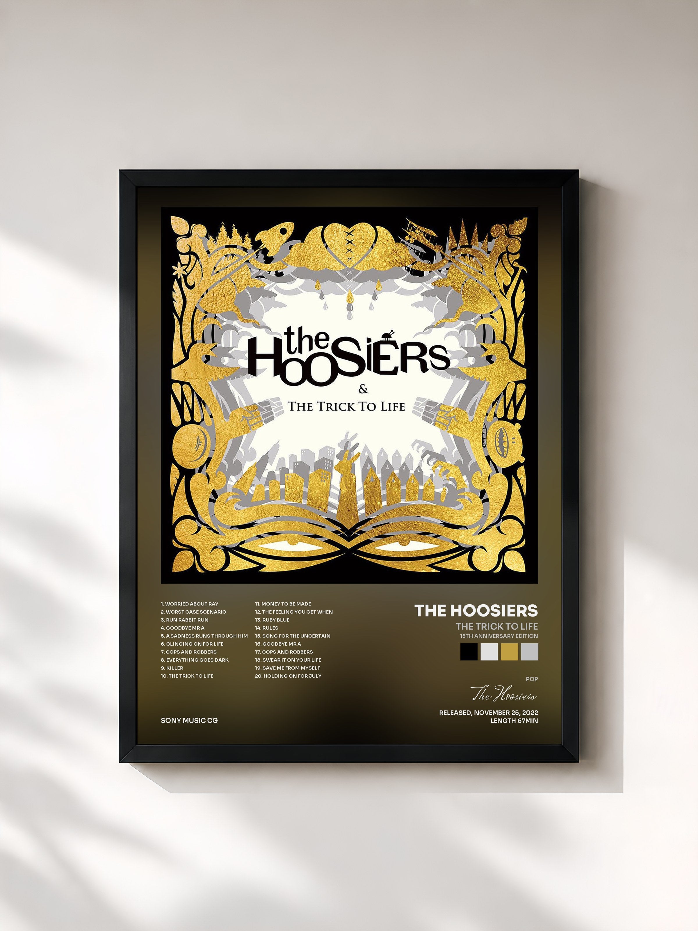 #noir Tableau de l'album The Trick to Life (15th Anniversary Edition) de The Hoosiers, cadre noir, imprimé et encadré en France