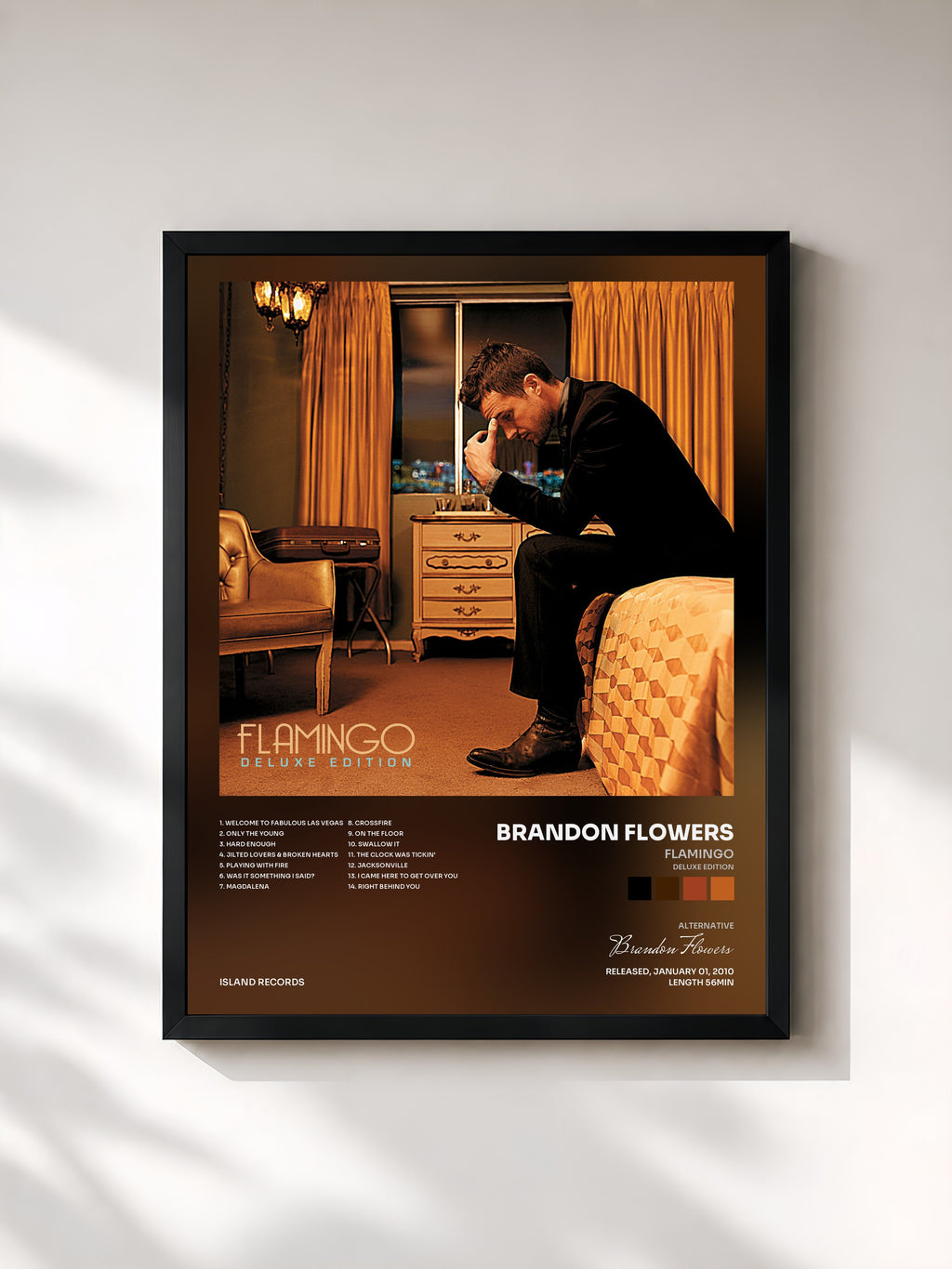 #noir Tableau de l'album Flamingo (Deluxe Edition) de Brandon Flowers, cadre noir, imprimé et encadré en France