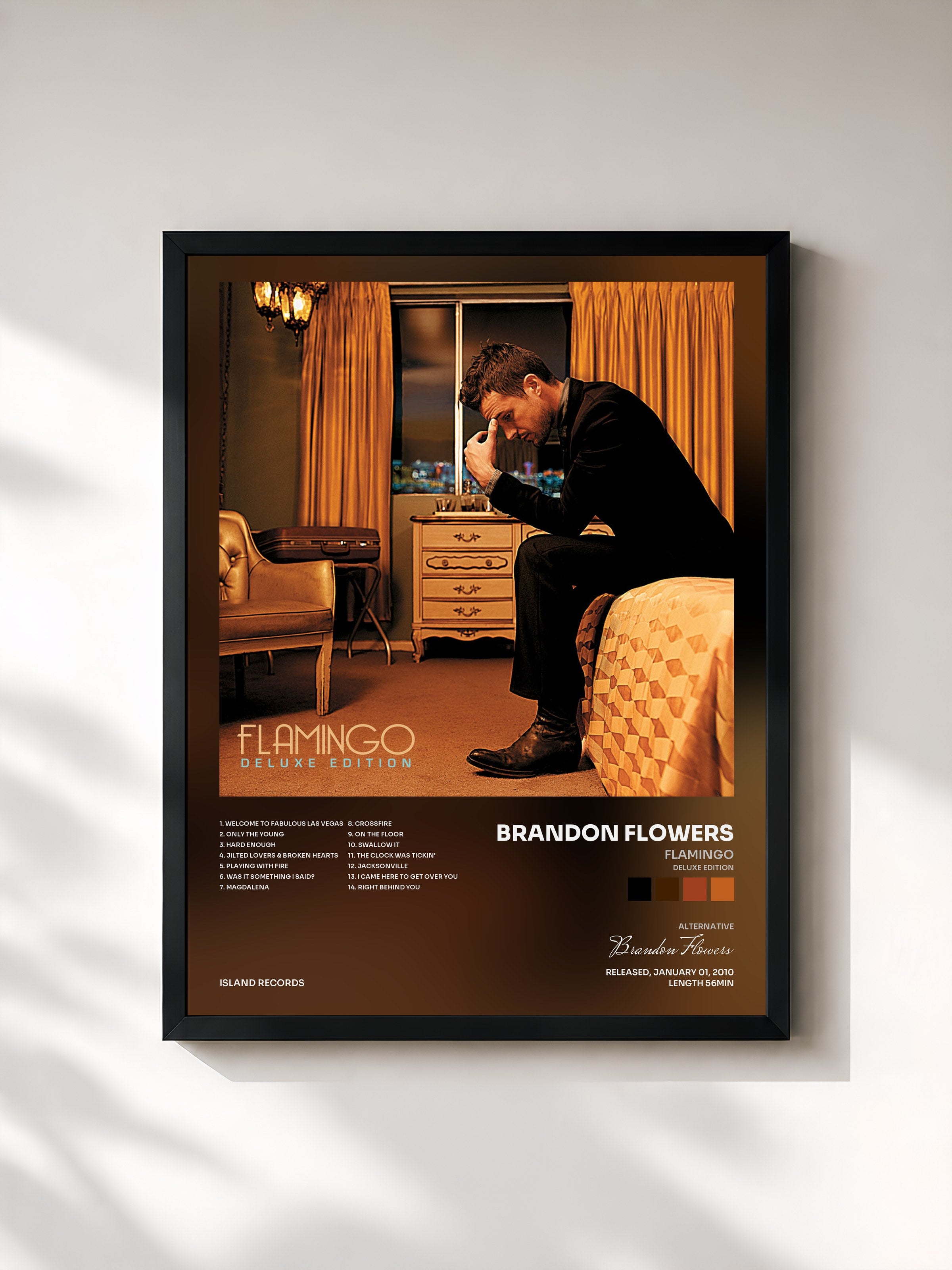 #noir Tableau de l'album Flamingo (Deluxe Edition) de Brandon Flowers, cadre noir, imprimé et encadré en France