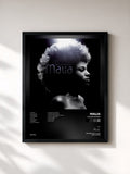 #noir Tableau de l'album Young Bones de Malia, cadre noir, imprimé et encadré en France