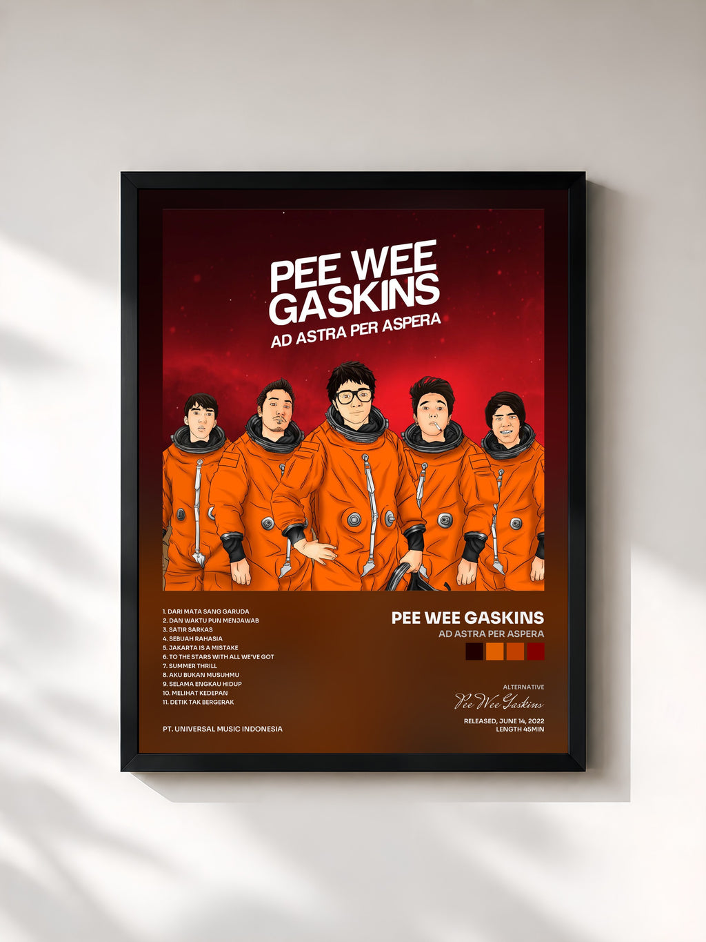 #noir Tableau de l'album Ad Astra Per Aspera de Pee Wee Gaskins, cadre noir, imprimé et encadré en France
