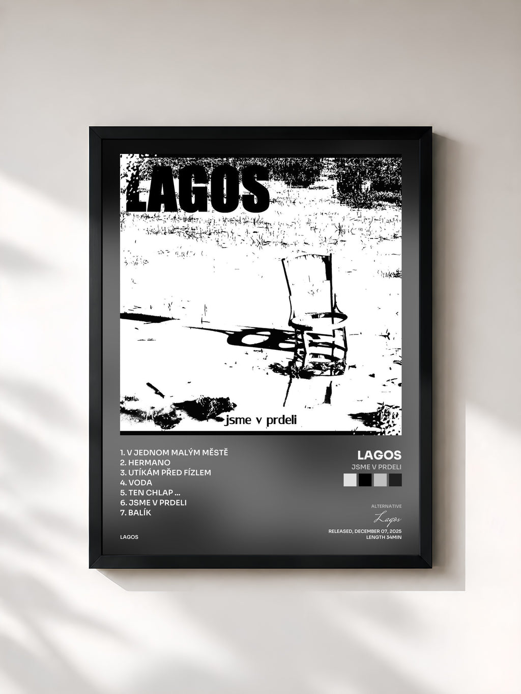 #noir Tableau de l'album jsme v prdeli de Lagos, cadre noir, imprimé et encadré en France