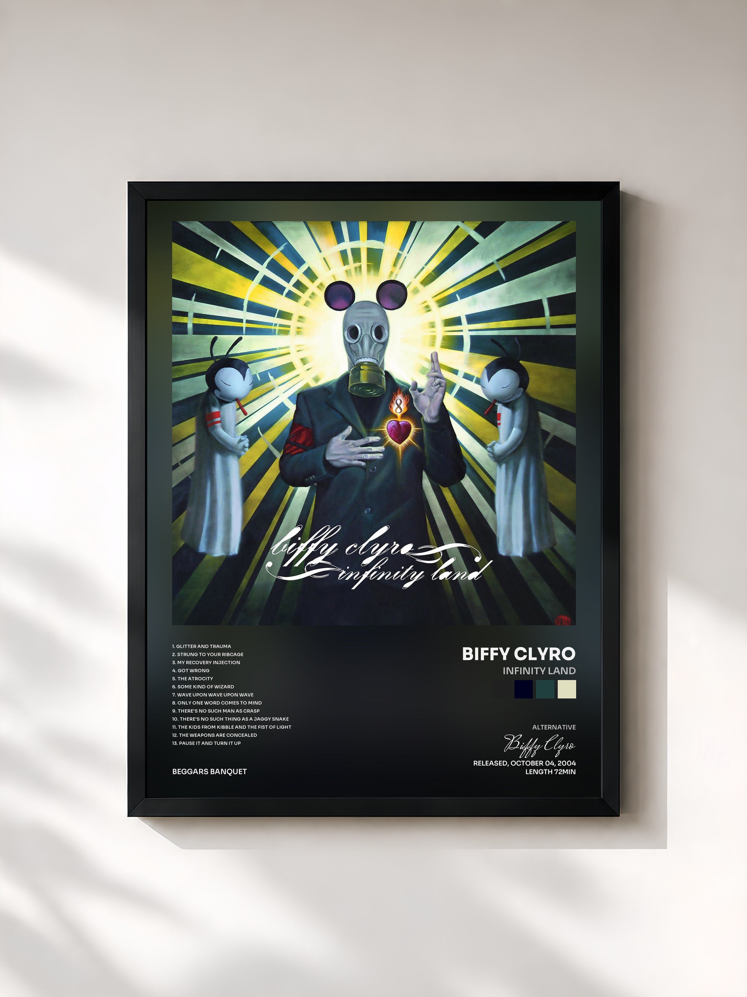 #noir Tableau de l'album Infinity Land de Biffy Clyro, cadre noir, imprimé et encadré en France