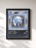 #noir Tableau de l'album Letter Blue de Wet, cadre noir, imprimé et encadré en France