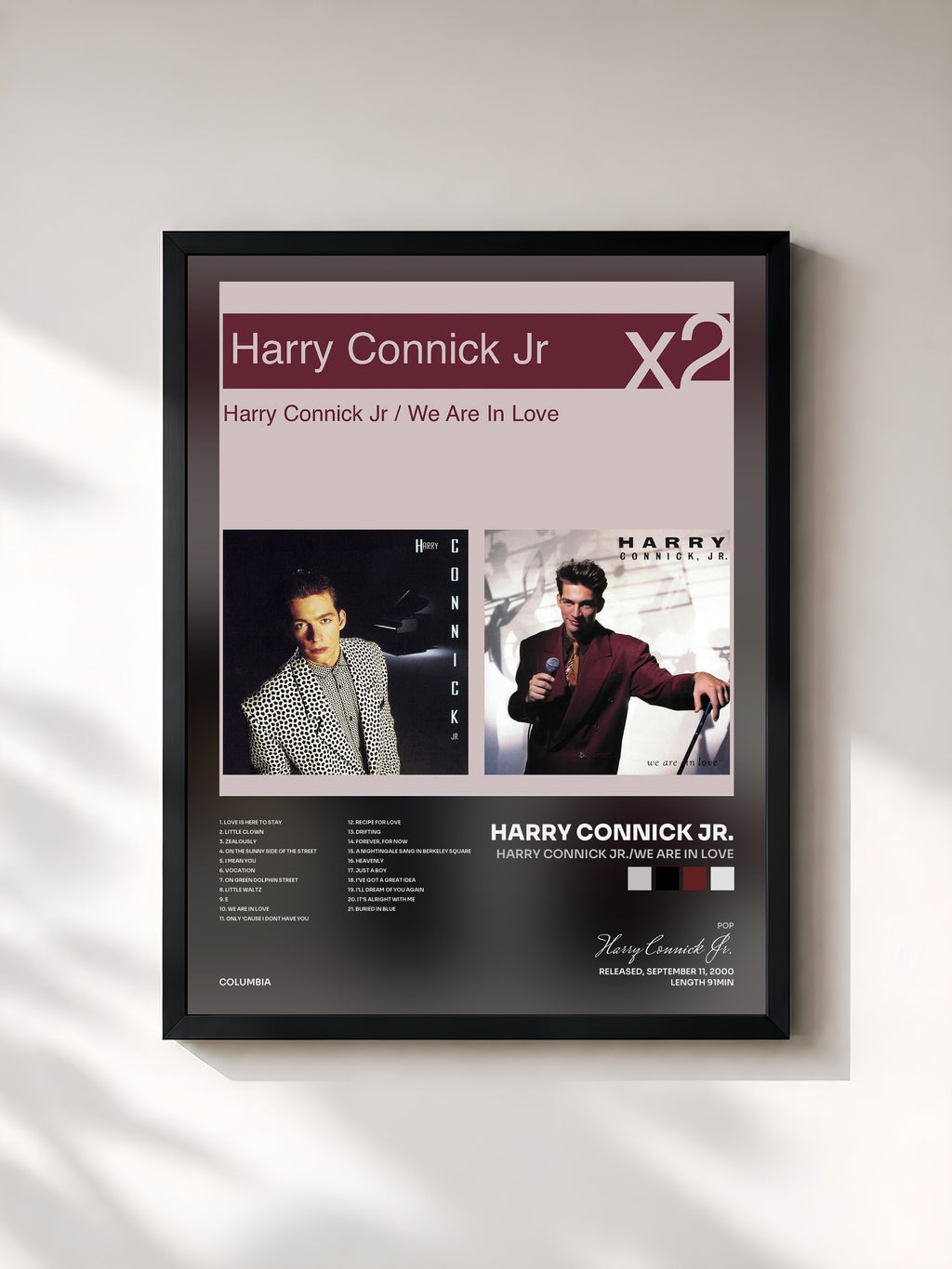 #noir Tableau de l'album Harry Connick Jr./We Are In Love de Harry Connick Jr., cadre noir, imprimé et encadré en France