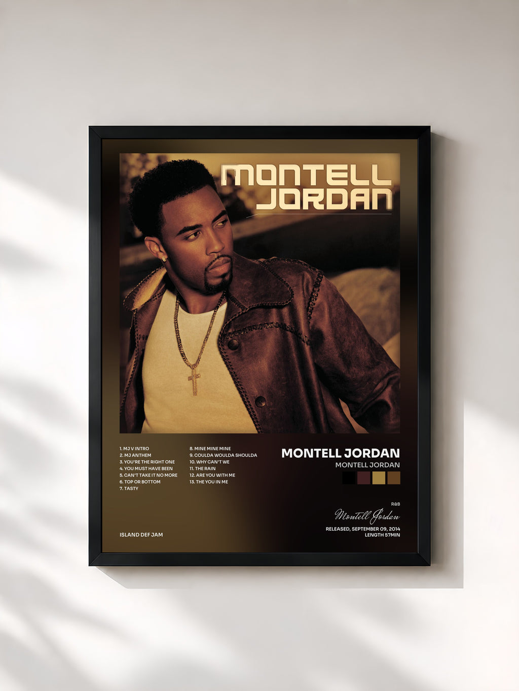 #noir Tableau de l'album Montell Jordan de Montell Jordan, cadre noir, imprimé et encadré en France