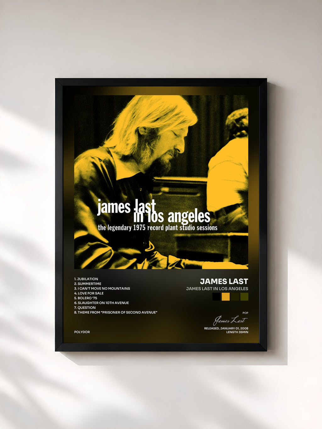 #noir James Last In Los Angeles von James Last als gerahmter Kunstdruck, schwarzer Rahmen, gedruckt und gerahmt in Frankreich
