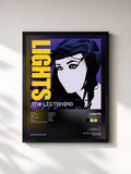 #noir Tableau de l'album The Listening de LIGHTS, cadre noir, imprimé et encadré en France