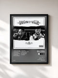 #noir Tableau de l'album Waylon & Willie 2 de Jelly Roll, cadre noir, imprimé et encadré en France