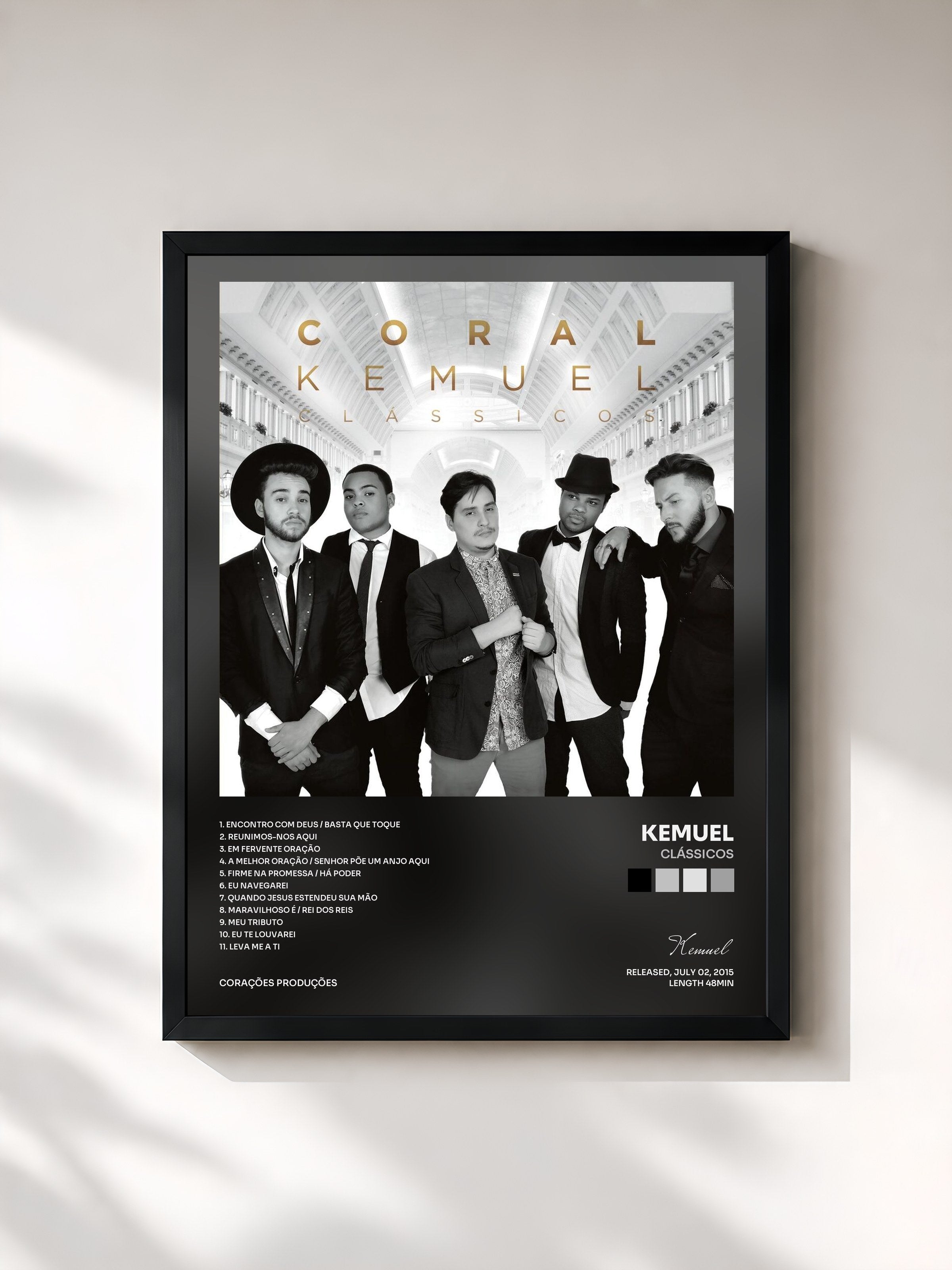 #noir Tableau de l'album Clássicos de Kemuel, cadre noir, imprimé et encadré en France
