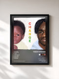 #noir Tableau de l'album Change de Tinchy Stryder, cadre noir, imprimé et encadré en France