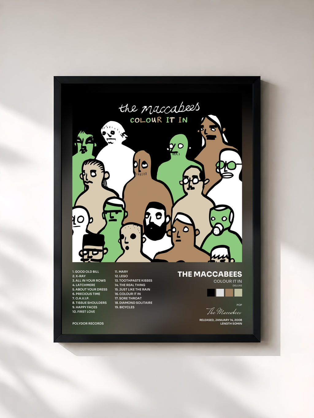 #noir Tableau de l'album Colour It In (Deluxe) de The Maccabees, cadre noir, imprimé et encadré en France