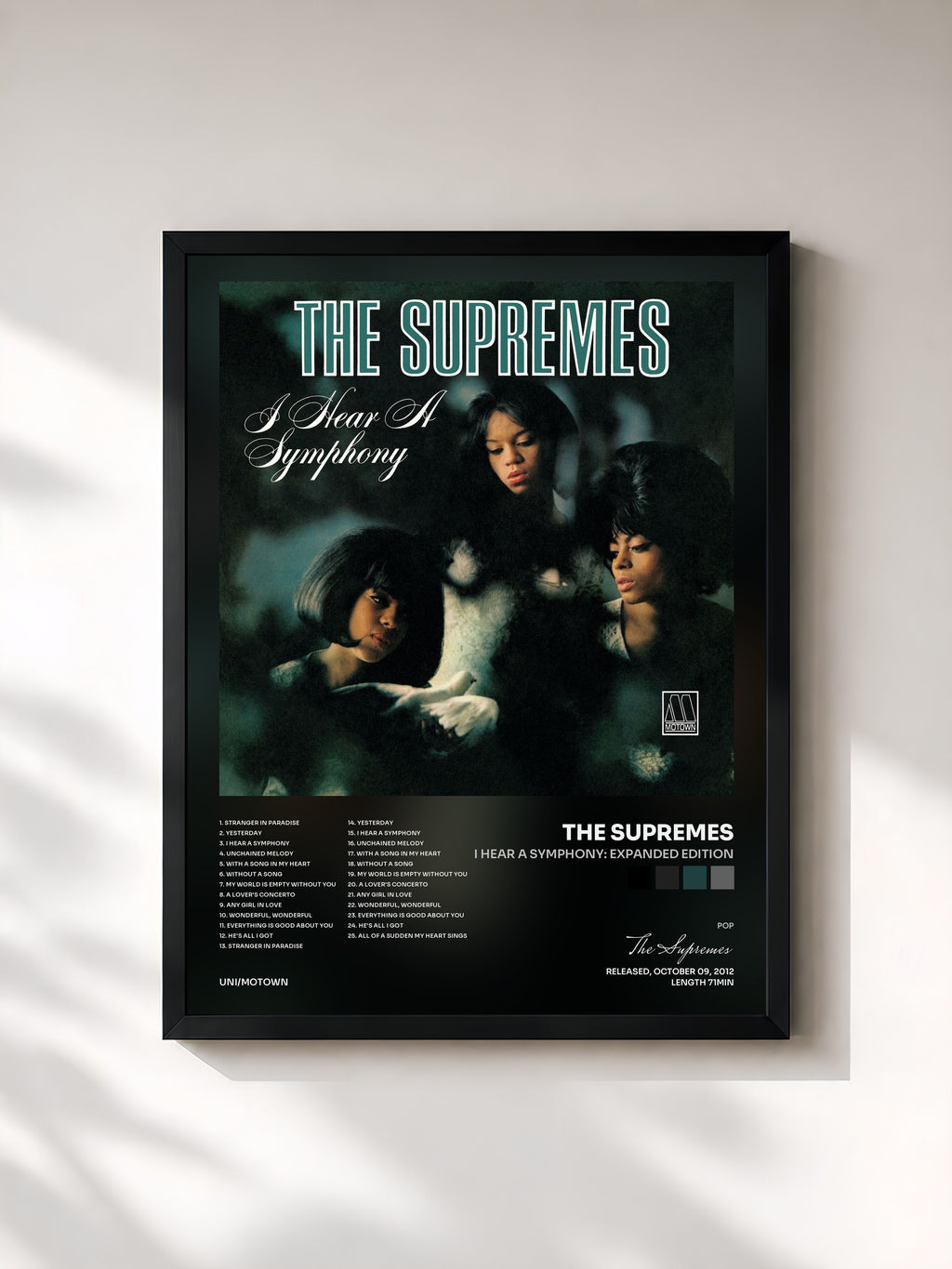 #noir Tableau de l'album I Hear A Symphony: Expanded Edition de The Supremes, cadre noir, imprimé et encadré en France