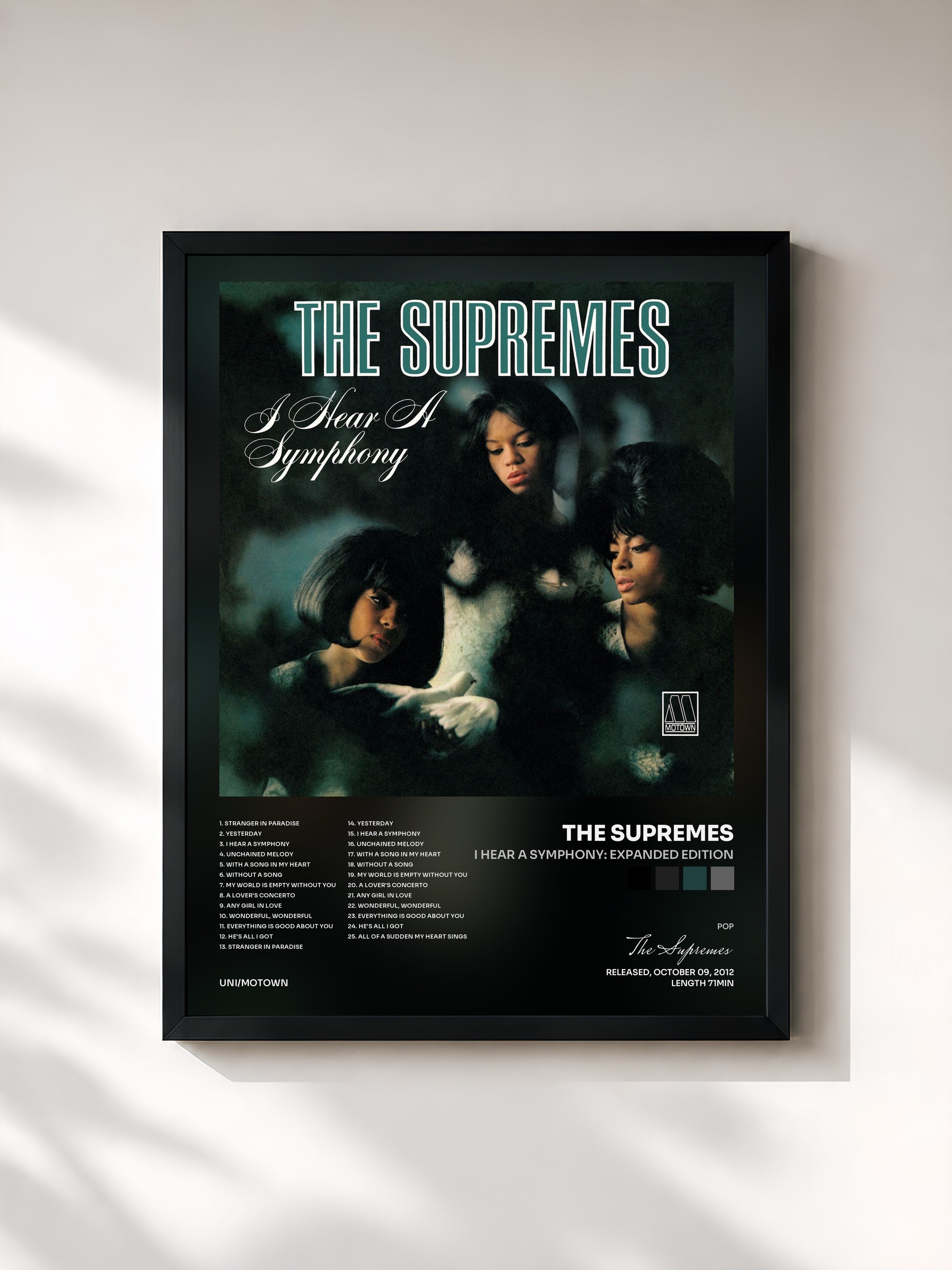 #noir Tableau de l'album I Hear A Symphony: Expanded Edition de The Supremes, cadre noir, imprimé et encadré en France