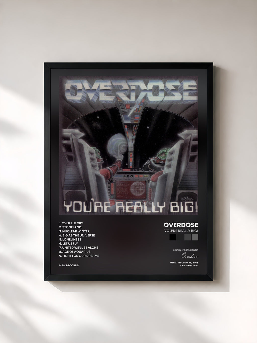 #noir Tableau de l'album You're Really Big! de Overdose, cadre noir, imprimé et encadré en France