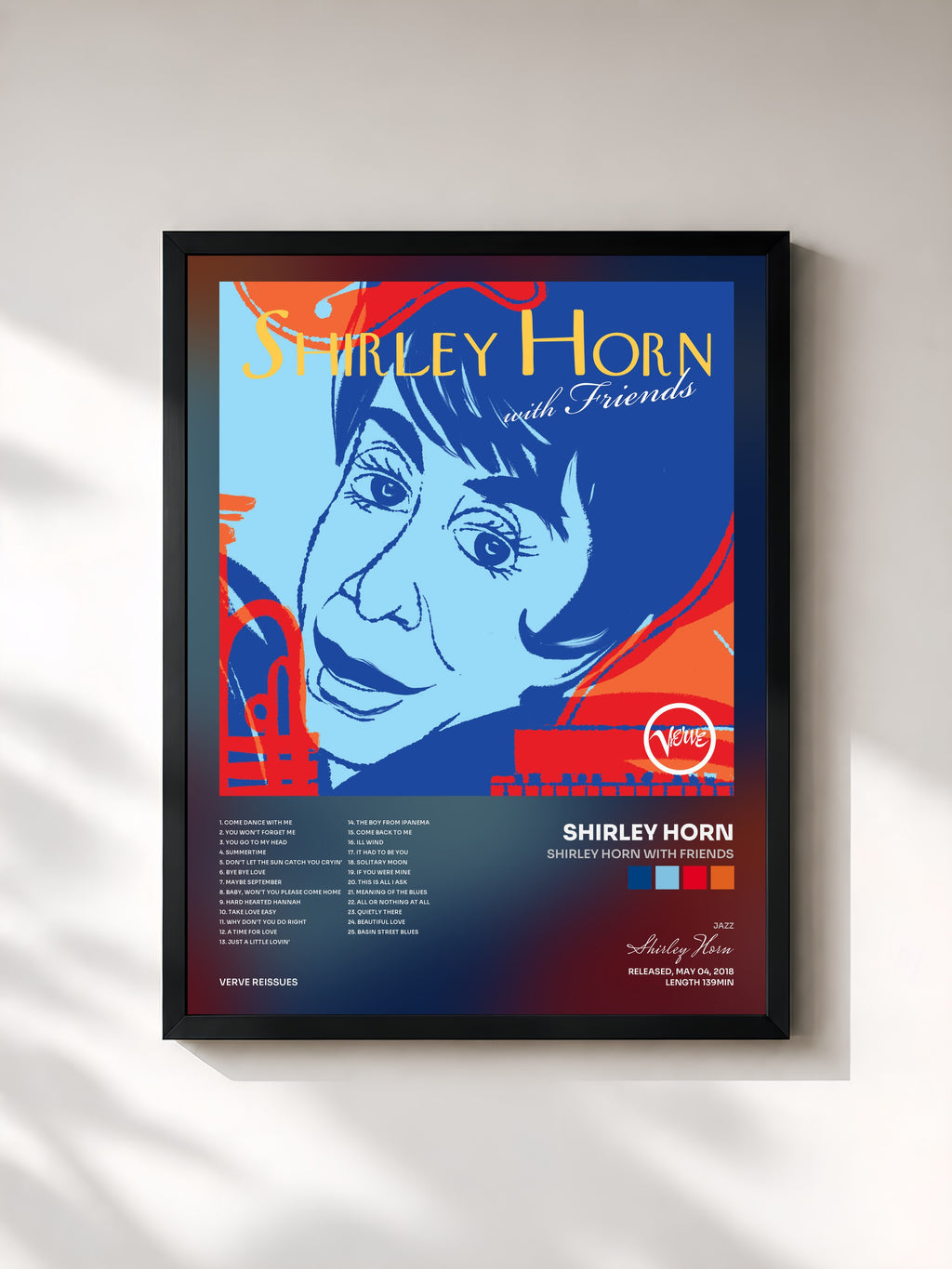 #noir Tableau de l'album Shirley Horn With Friends de Shirley Horn, cadre noir, imprimé et encadré en France