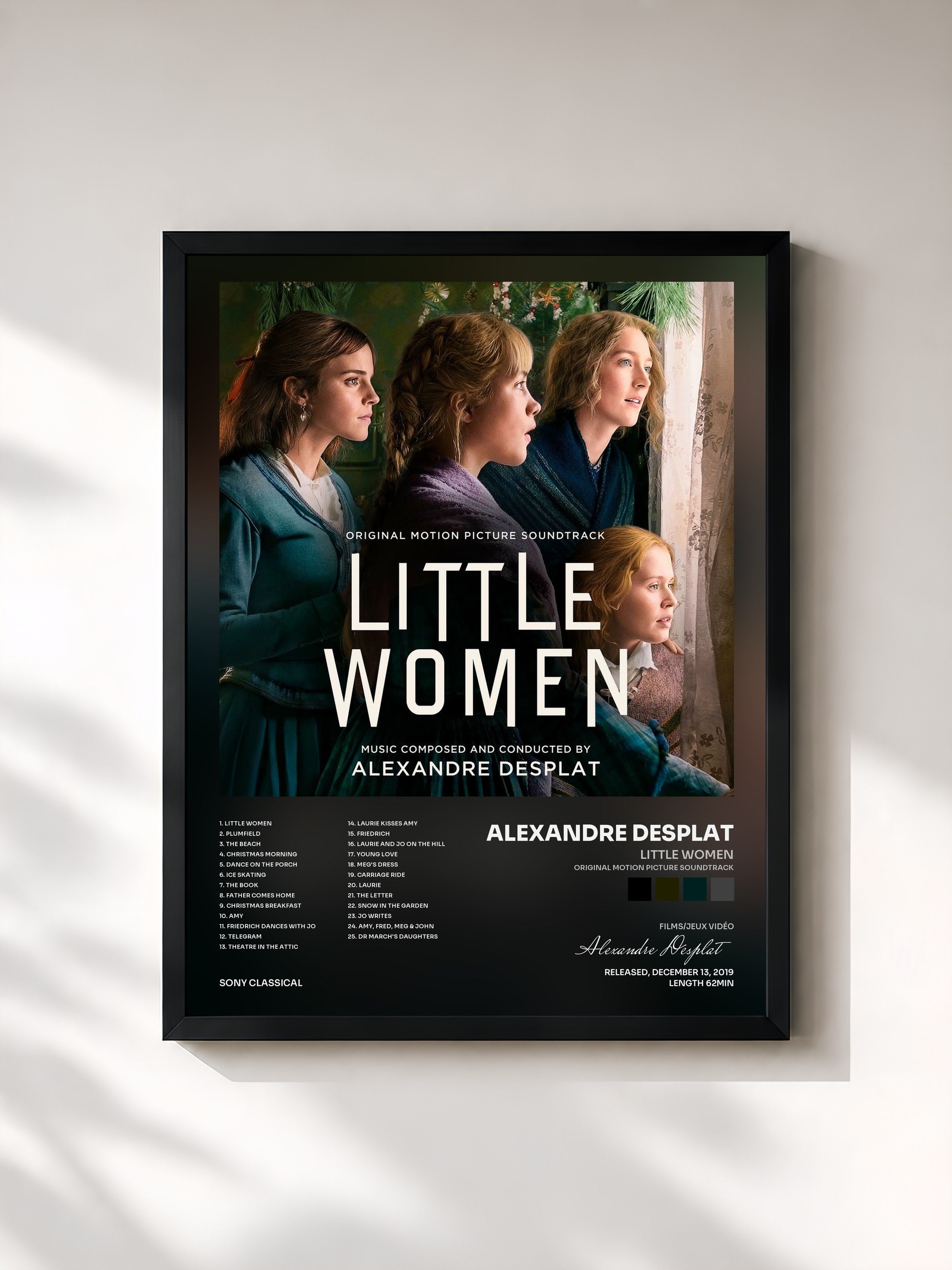#noir Tableau de l'album Little Women (Original Motion Picture Soundtrack) de Alexandre Desplat, cadre noir, imprimé et encadré en France