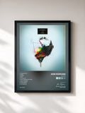 #noir Tableau de l'album Insides de Jon Hopkins, cadre noir, imprimé et encadré en France