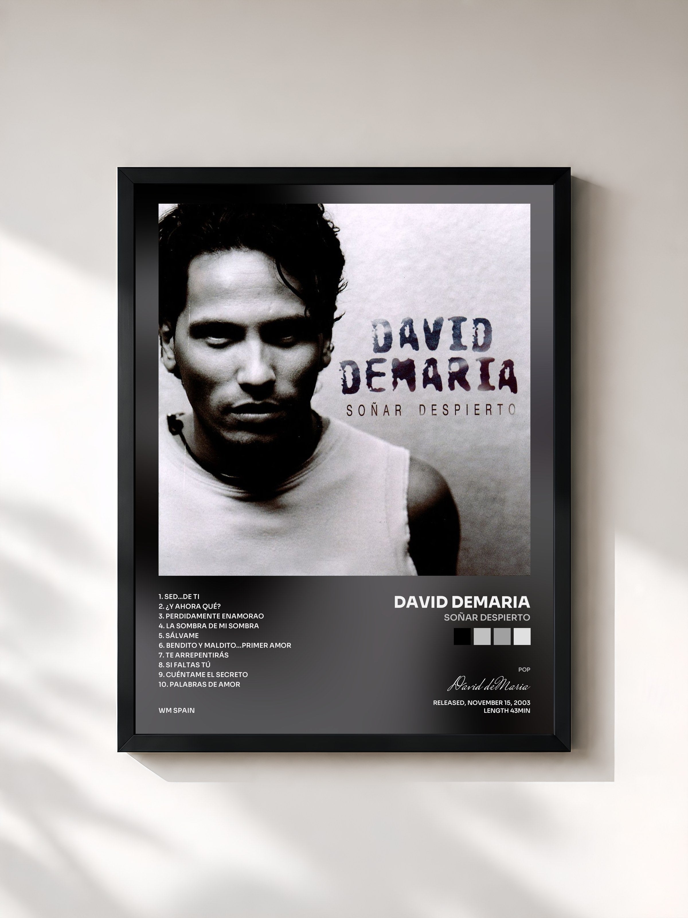 #noir Tableau de l'album Soñar despierto de David deMaria, cadre noir, imprimé et encadré en France
