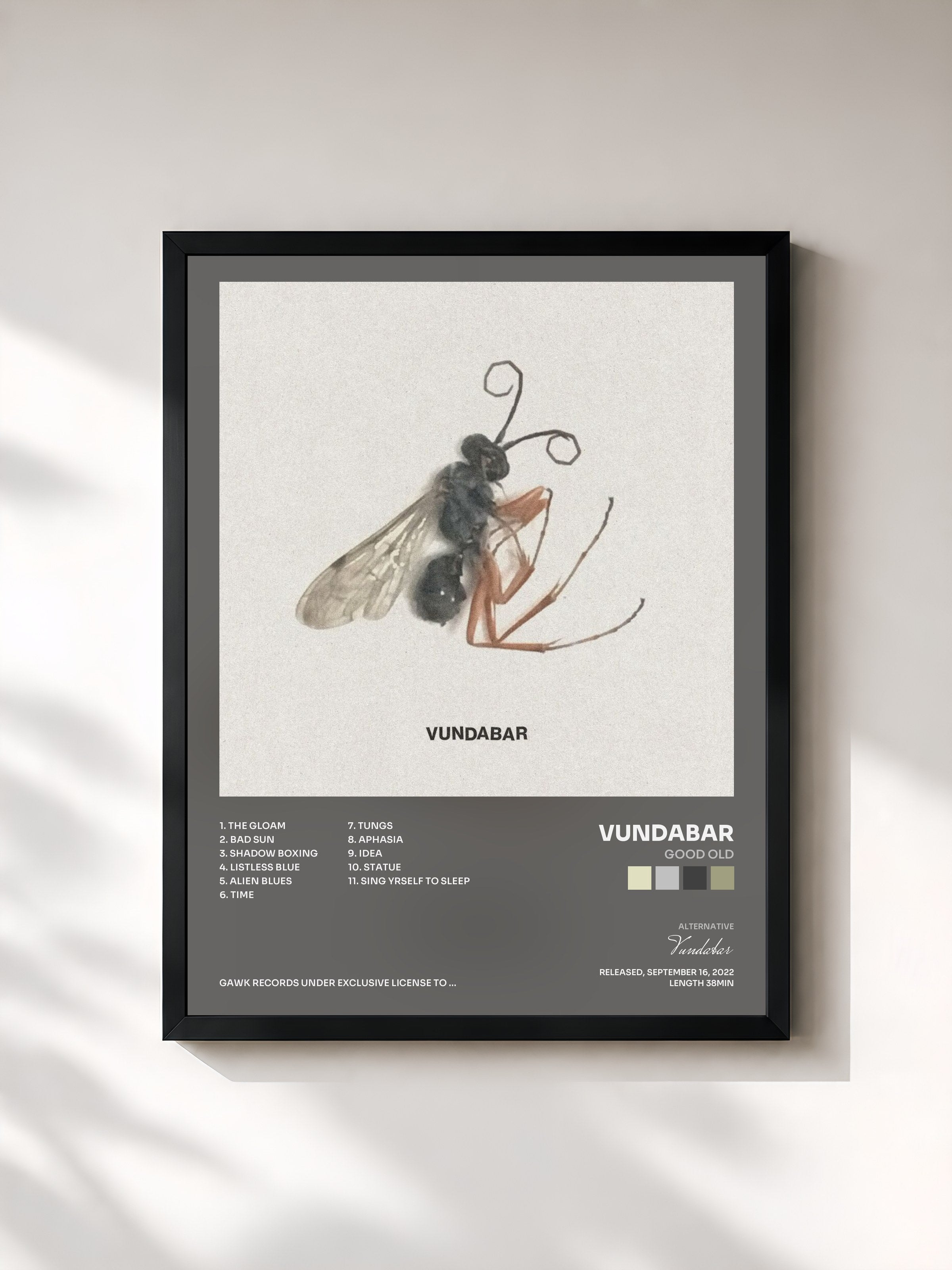 #noir Tableau de l'album Good Old de Vundabar, cadre noir, imprimé et encadré en France