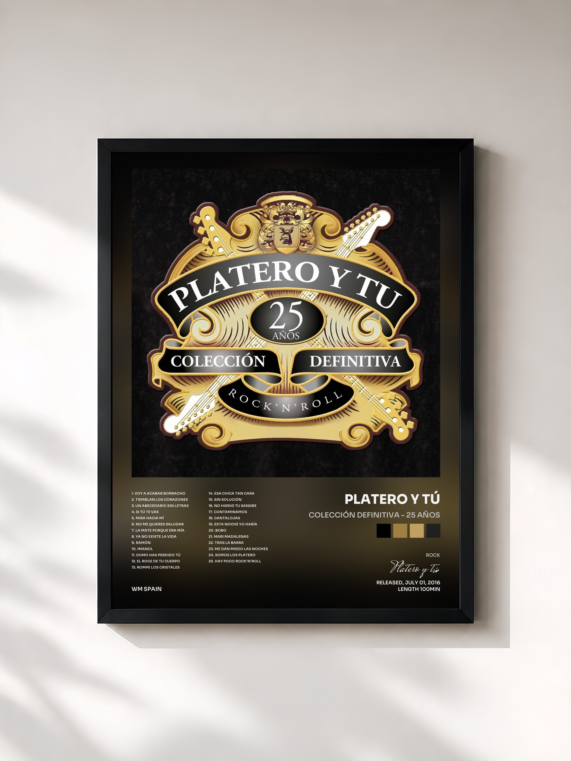 #noir Tableau de l'album Colección Definitiva - 25 Años de Platero y tú, cadre noir, imprimé et encadré en France