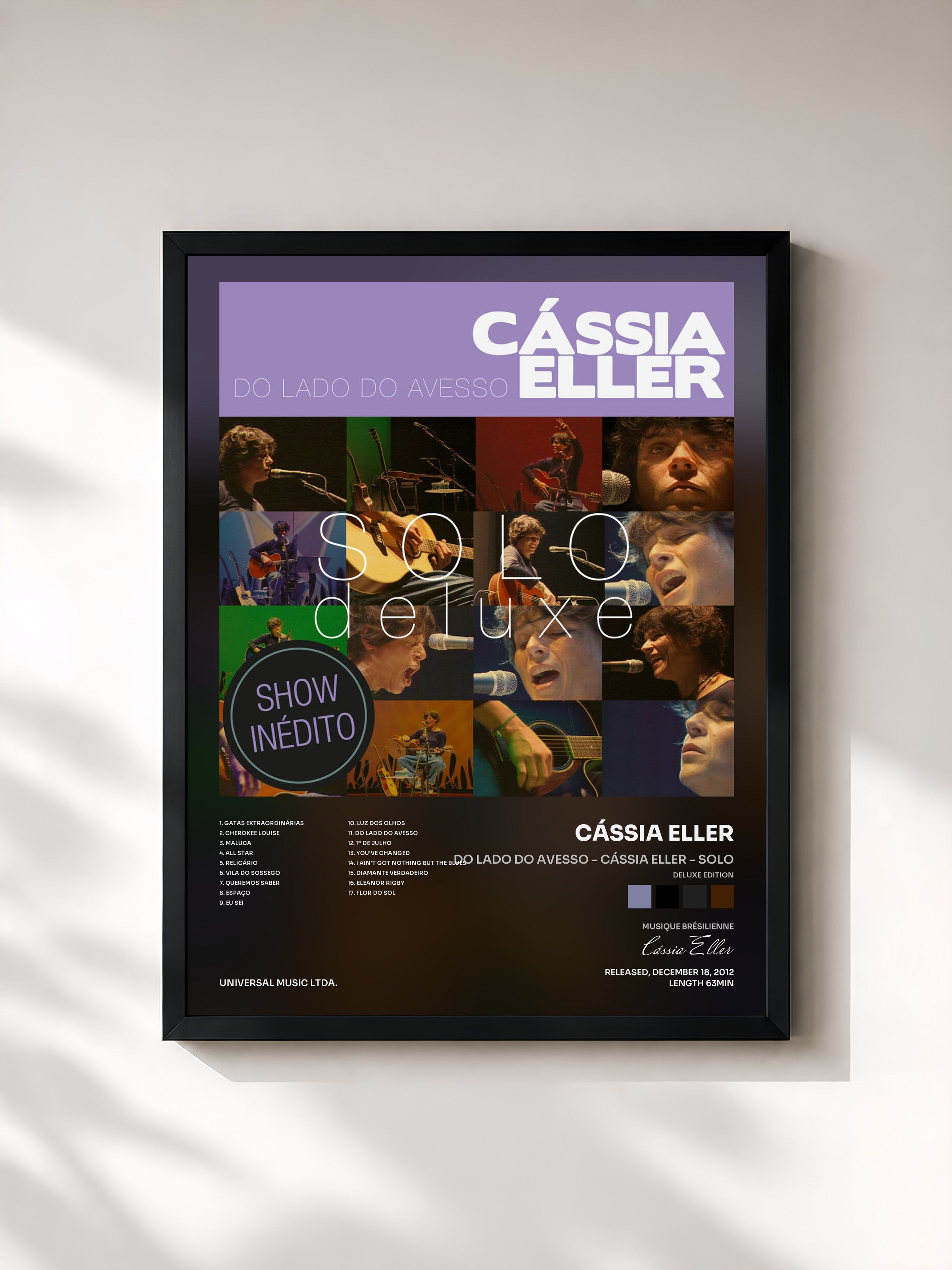 #noir Tableau de l'album Do Lado Do Avesso – Cássia Eller – SOLO (Deluxe Edition) de Cássia Eller, cadre noir, imprimé et encadré en France