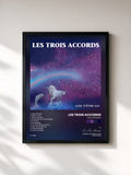 #noir Tableau de l'album Joie d'être gai de Les Trois Accords, cadre noir, imprimé et encadré en France