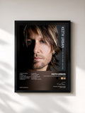#noir Tableau de l'album Love, Pain & The Whole Crazy Thing de Keith Urban, cadre noir, imprimé et encadré en France