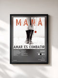 #noir Tableau de l'album Amar Es Combatir de Maná, cadre noir, imprimé et encadré en France