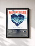 #noir Tableau de l'album MUSKETIERE de Mark Forster, cadre noir, imprimé et encadré en France