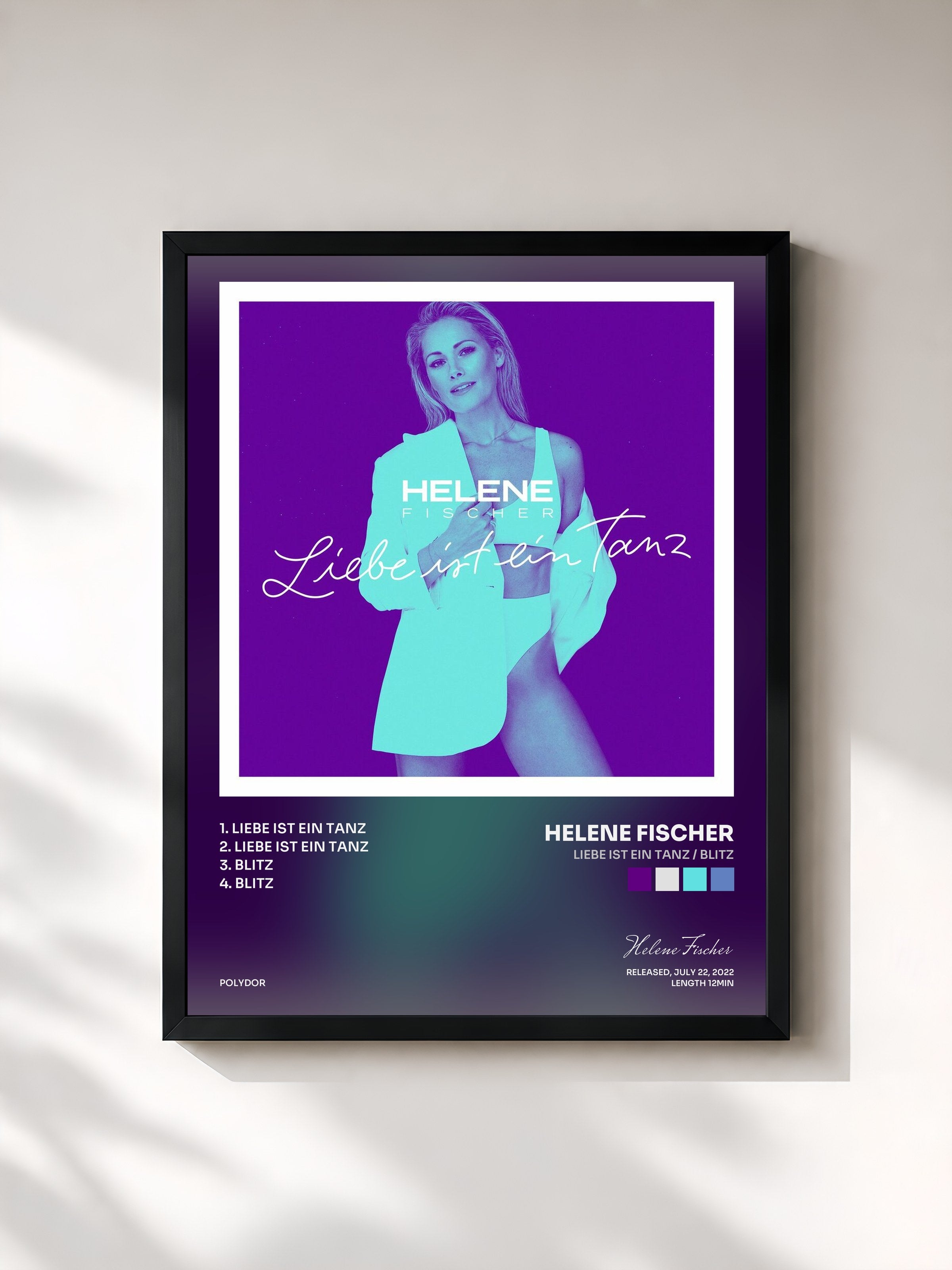 #noir Tableau de l'album Liebe ist ein Tanz / Blitz de Helene Fischer, cadre noir, imprimé et encadré en France