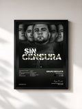 #noir Tableau de l'album Sin Censura de Grupo Recluta, cadre noir, imprimé et encadré en France