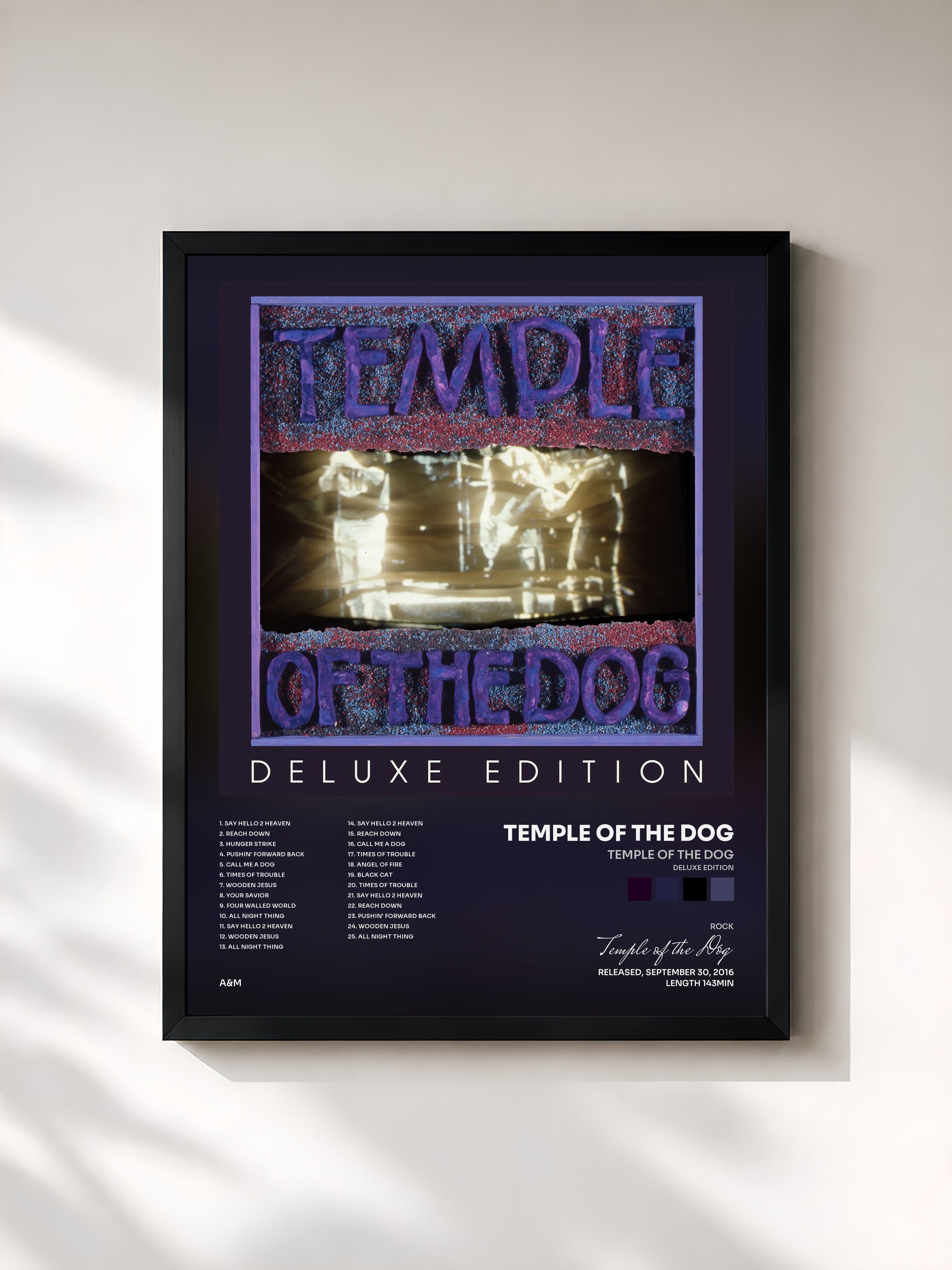#noir Tableau de l'album Temple Of The Dog (Deluxe Edition) de Temple of the Dog, cadre noir, imprimé et encadré en France