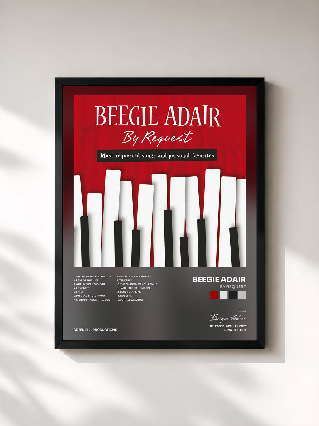 #noir Tableau de l'album By Request de Beegie Adair, cadre noir, imprimé et encadré en France