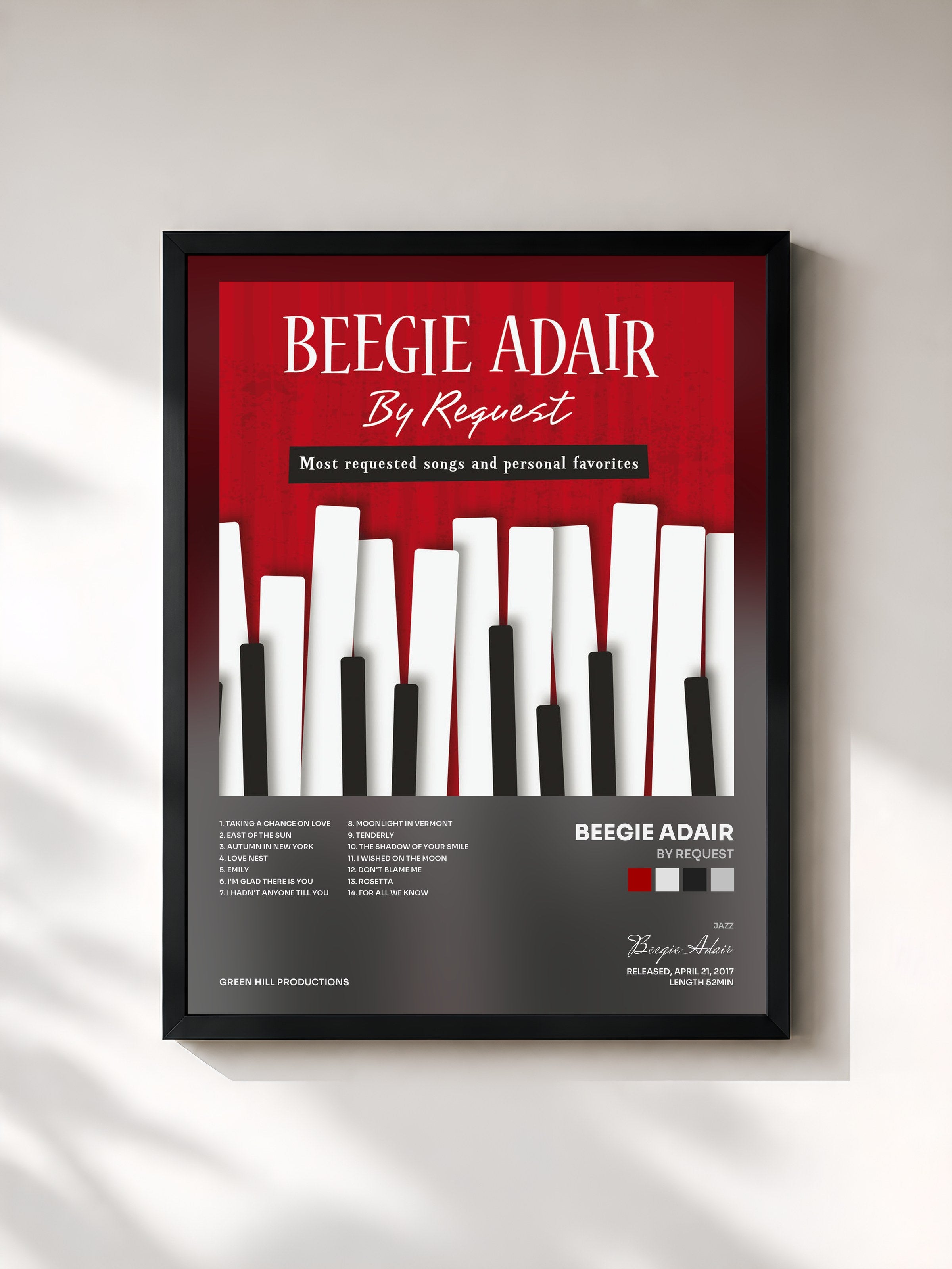 #noir Tableau de l'album By Request de Beegie Adair, cadre noir, imprimé et encadré en France