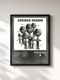 #noir Tableau de l'album African Voodoo de Manu Dibango, cadre noir, imprimé et encadré en France