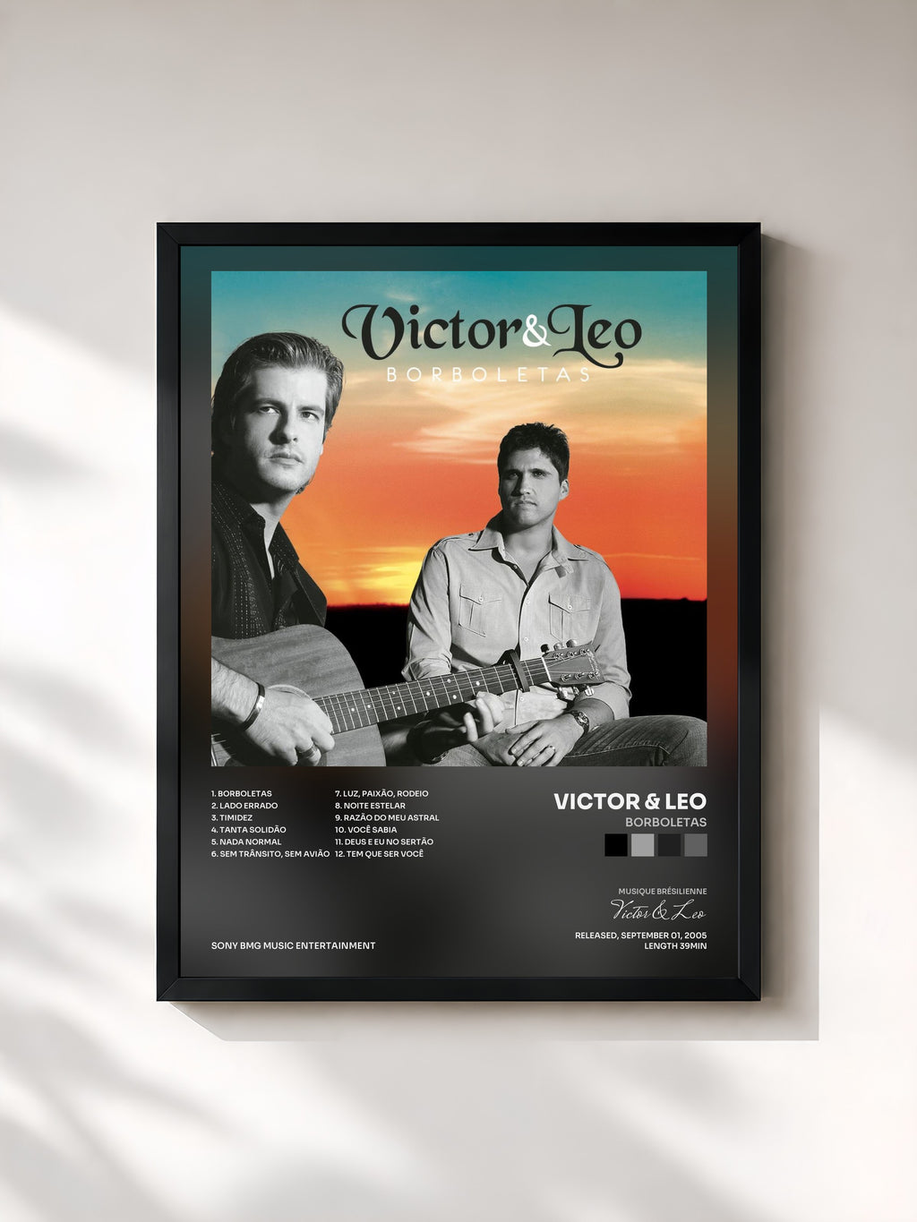 #noir Tableau de l'album Borboletas de Victor & Leo, cadre noir, imprimé et encadré en France