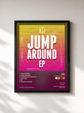 #noir Tableau de l'album Jump Around - EP de KSI, cadre noir, imprimé et encadré en France