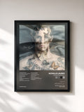 #noir Tableau de l'album Comuni Immortali de Achille Lauro, cadre noir, imprimé et encadré en France