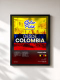 #noir Tableau de l'album Desde Colombia de Celso Piña, cadre noir, imprimé et encadré en France