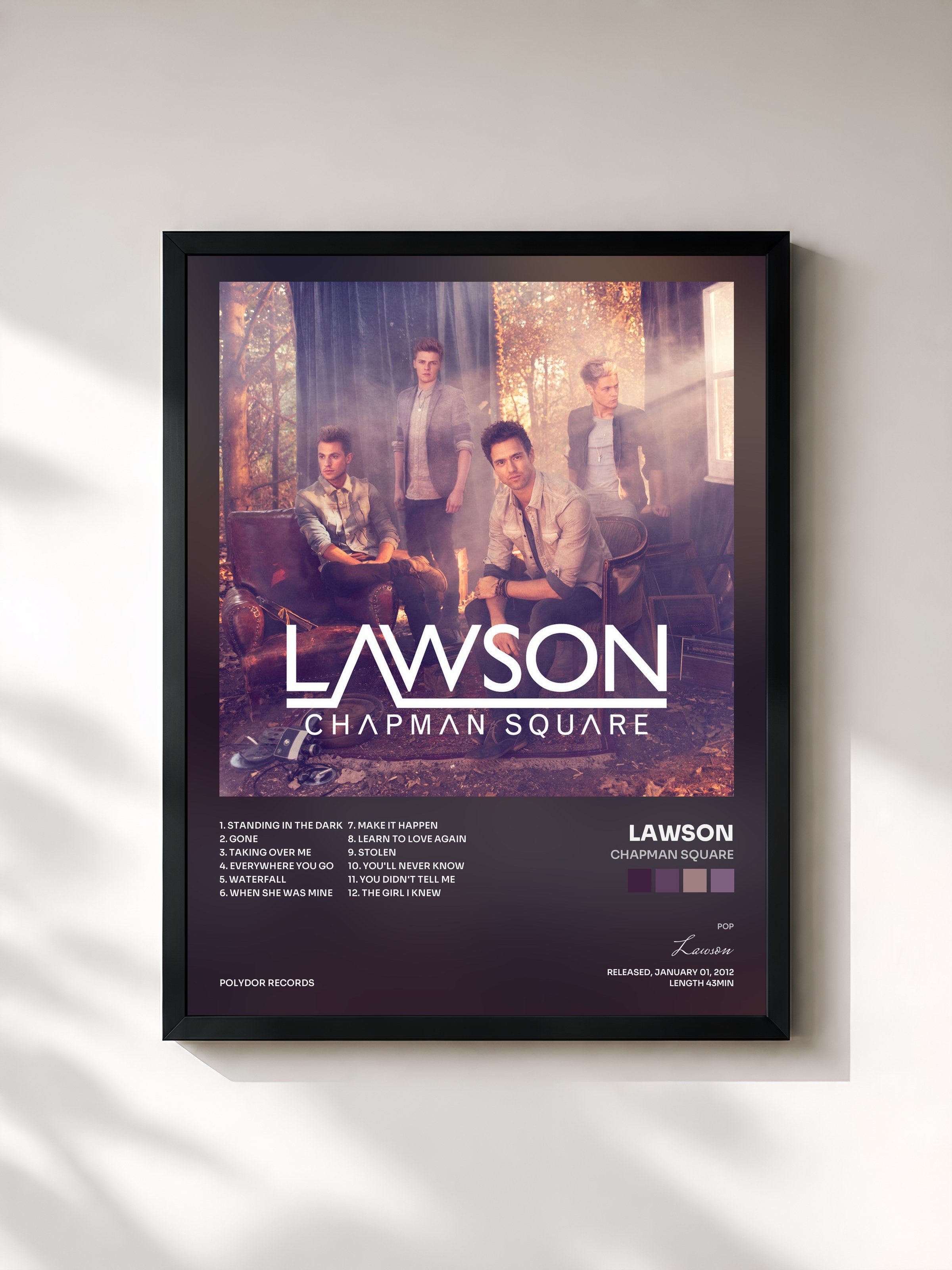 #noir Tableau de l'album Chapman Square de Lawson, cadre noir, imprimé et encadré en France