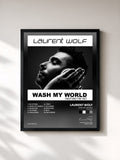 #noir Tableau de l'album Wash My World (Remastered) de Laurent Wolf, cadre noir, imprimé et encadré en France