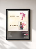 #noir Tableau de l'album Milagre (Playback) de Midian Lima, cadre noir, imprimé et encadré en France