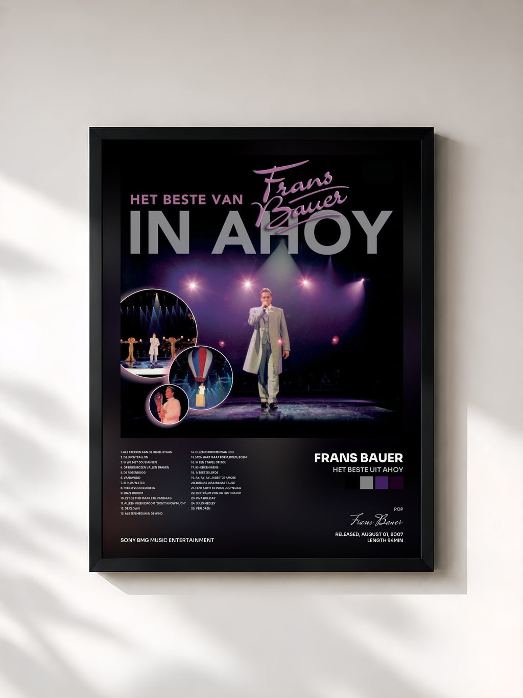 #noir Tableau de l'album Het beste uit Ahoy de Frans Bauer, cadre noir, imprimé et encadré en France