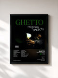 #noir Tableau de l'album Freedom of Speech de Ghetto, cadre noir, imprimé et encadré en France
