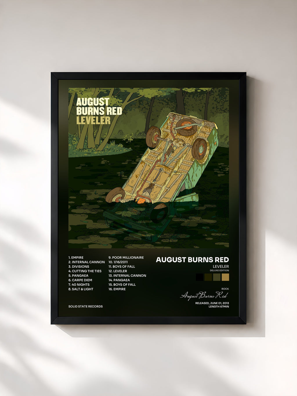 #noir Tableau de l'album Leveler (Deluxe Edition) de August Burns Red, cadre noir, imprimé et encadré en France