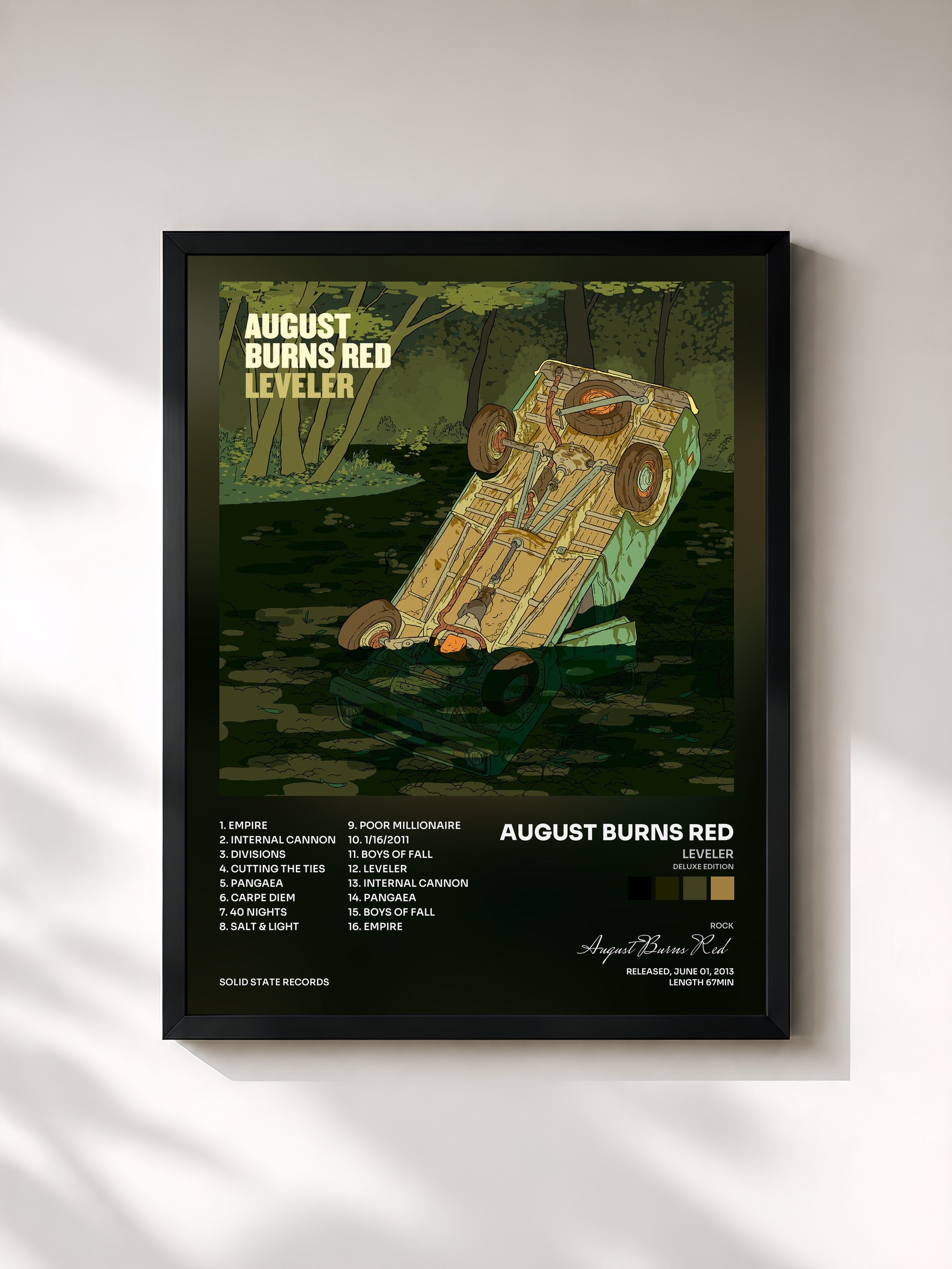 #noir Tableau de l'album Leveler (Deluxe Edition) de August Burns Red, cadre noir, imprimé et encadré en France