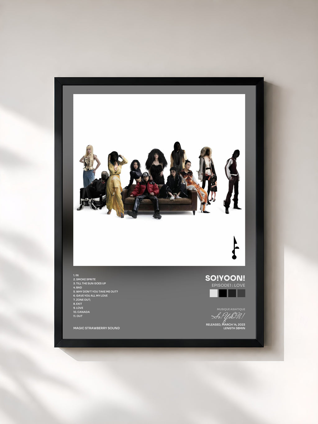 #noir Tableau de l'album Episode1 : Love de So!YoON!, cadre noir, imprimé et encadré en France