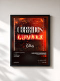 #noir Tableau de l'album Corridos Con Lumbre de Los Dos Carnales, cadre noir, imprimé et encadré en France